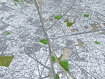 Gujranwala Pakistan 30km Low-poly 3D model
