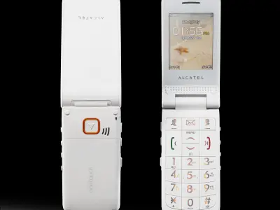 Alcatel One Touch 536 White Low-poly 3D model