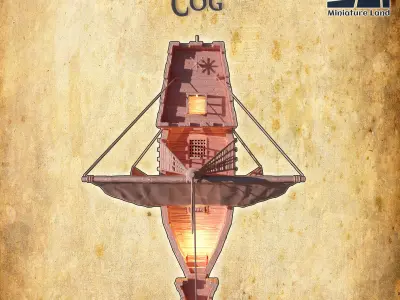 Medieval Cog Tabletop Terrain 28 MM 3D print model