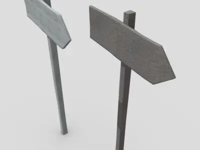Wooden Sign 1 Low-poly 3D model