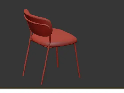 CHAIR JOLIEN GOLD DARK BLUE 3D model