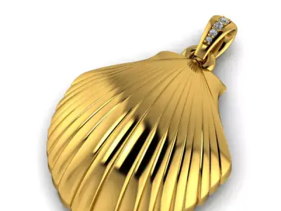 Seashell Pendant Necklace Jewelry light weight Hollow and solid 3D print model