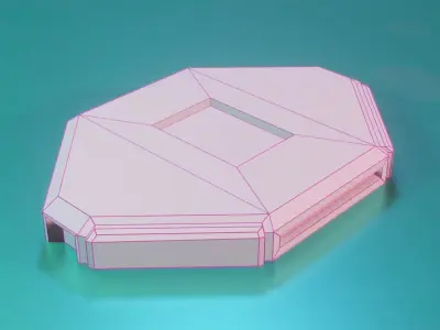 Modular Stylized Cyberpunk Building 7 Low-poly 3D model