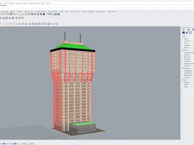 The Torre Velasca - Milan architectural building 3D print model