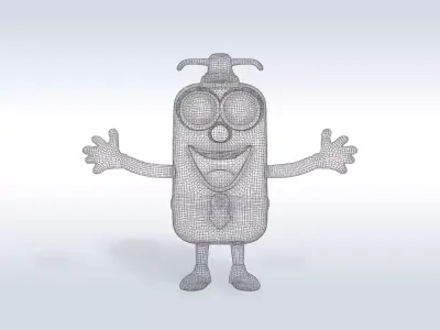 3D Cartoon character t pose flask back to school 3D model 3D model