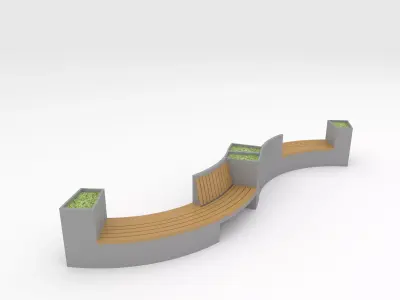 Bench Park 8 3D model