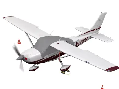 Cessna 182T Skylane Light Aircraft Low-poly 3D model