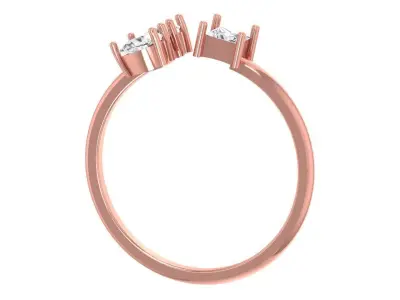 Three Stone Light Weight Band Ring 3D print model 7