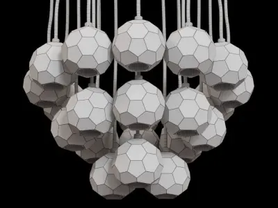 RH BOULE DE CRISTAL ROUND CLUSTER CHANDELIER 24 Black 3D model