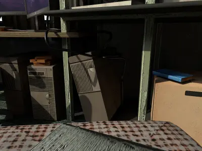 Stylised Hacker computer bedroom UE5 Low-poly 3D model