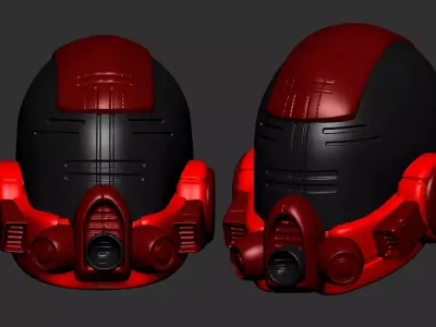 helmet high poly sculpt 3d printable ver 7 3D model 3D model 193