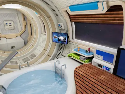 Spaceship Bathroom 3D model