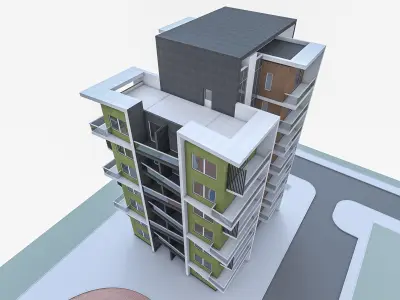 Condominium 01 Low-poly 3D model