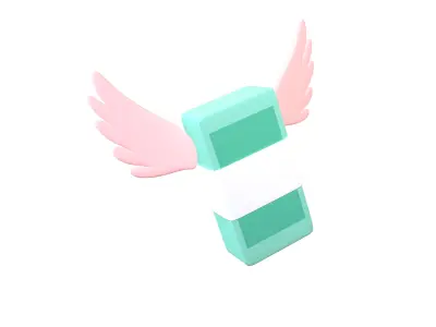 Cartoon Money With Wing V1 008 Low-poly 3D model