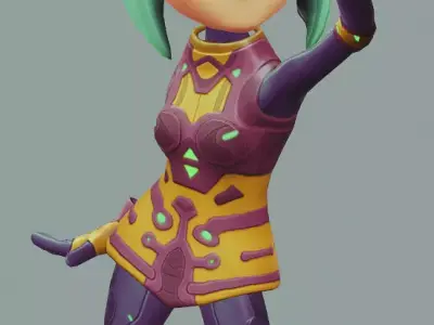 Cacee Scifi 3D model Low-poly 3D model