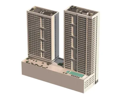 Bloom Heights tower in Jumeirah Village circle Dubai 3D model