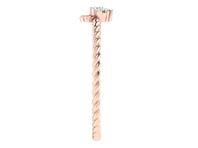 Light Weight Rose Gold Diamond Ring  -EZ LR-36 3D print model