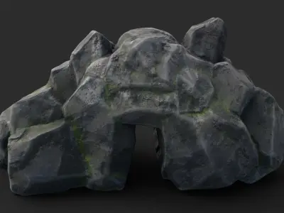 Rock Skull 1001 - Grey Jagged Stone Low-poly 3D model