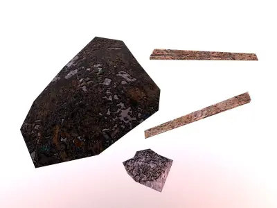 Small Set of garbage  Low-poly 3D model