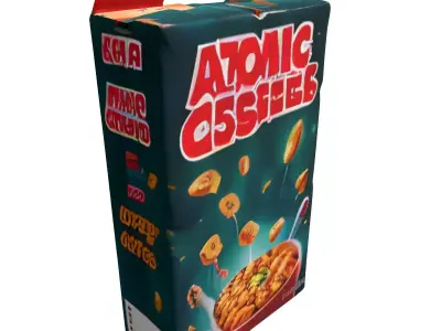 Atomic Crispies SciFi Cereal Box Low-poly 3D model