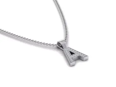 Pendant A letter 3D print model