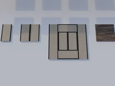 Low Poly Japanese Modular House Interior Pack Low-poly 3D model