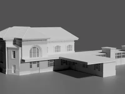 Rhinecliff Detailed Brick Train Station 3D print model