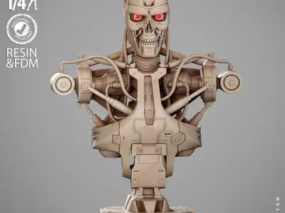 Wicked Movies T 800 Portrait Bust 3D print model 3D print model