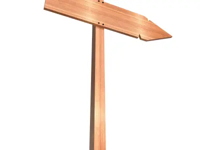 Wooden Sign Low-poly 3D model