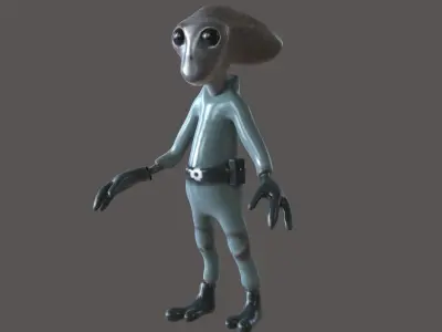 Alien Toon Low-poly 3D model