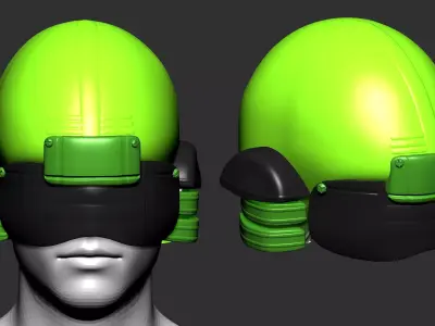 helmet scifi high poly sculpt  ver 3 3d printable  3D model