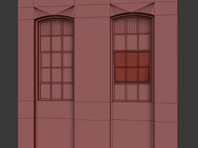 Loft windows Low-poly 3D model