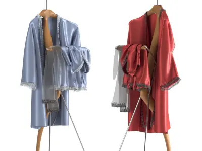 Valet stand Porada Sir-Bis 2 with peignoir and stockings 3D model