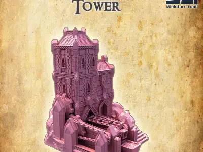 Dwarf Mining Tower Tabletop Terrain 28 MM 3D print model