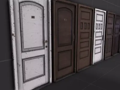Old Doors Pack Low-poly 3D model