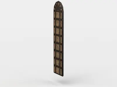 Window wooden letter l Low-poly 3D model