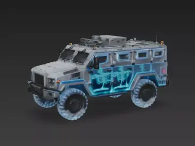 Spectral Armored SWAT Truck 3D Model Low-poly 3D model