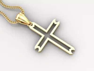 High Cross Pendant Light Gold 18K 4CP031 3D print model