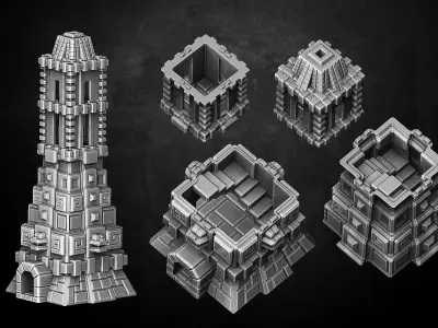 Heresylab - Fantasy Tower Aztec 3D print model