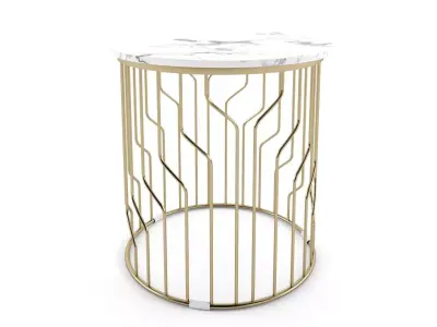 marble table with iron legs 3D model