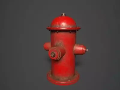 Fire Hydrant PBR Low-poly 3D model