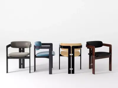 Pamplona two chairs with upholstered backs 3D model