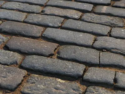  Realistic scanned PBR materials of paving stones and sidewalks 3D Model Pack