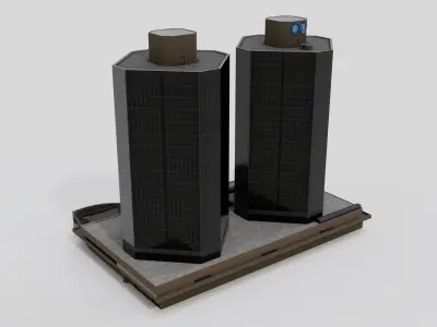 BCBSM Towers modern building 3D model