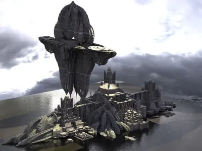 Floating Atlantis City Towers  3D model