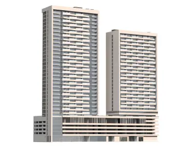 Bloom Heights tower in Jumeirah Village circle Dubai 3D model
