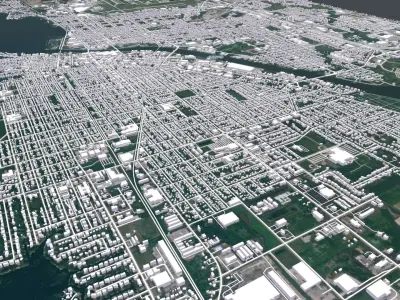 Cityscape Oshkosh Wisconsin USA 3D model