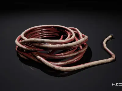 Old Garden Hoses Low-poly 3D model