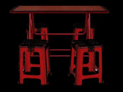 Thai Street Food table 3D model