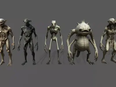 Monsters Pack 8 Low-poly 3D model